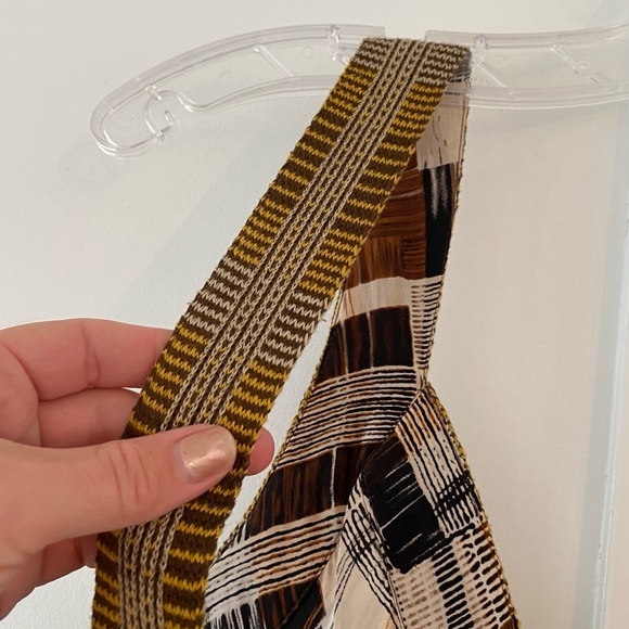 100% Silk Plenty by Tracy Reese Brown Plaid Dress w/ Bright Colored Back Panel - Picture 11 of 13